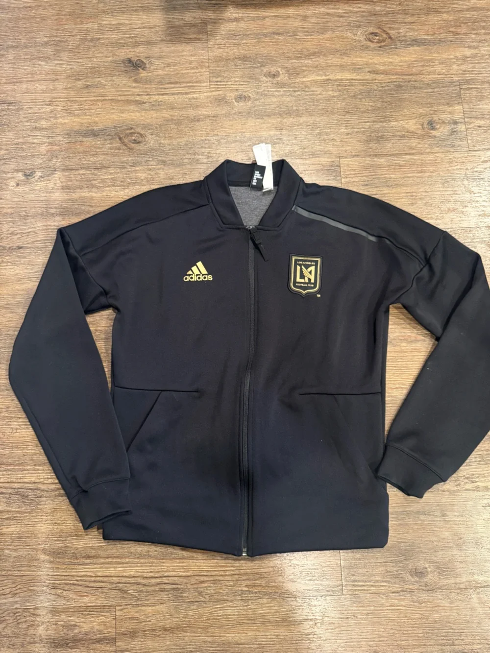 adidas Black Lightweight Full-Zip Jacket with LAFC Gold Logo